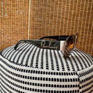 Burberry Black Sunglasses Silver Accents 3010 1005/71 Rare Ruthenium
